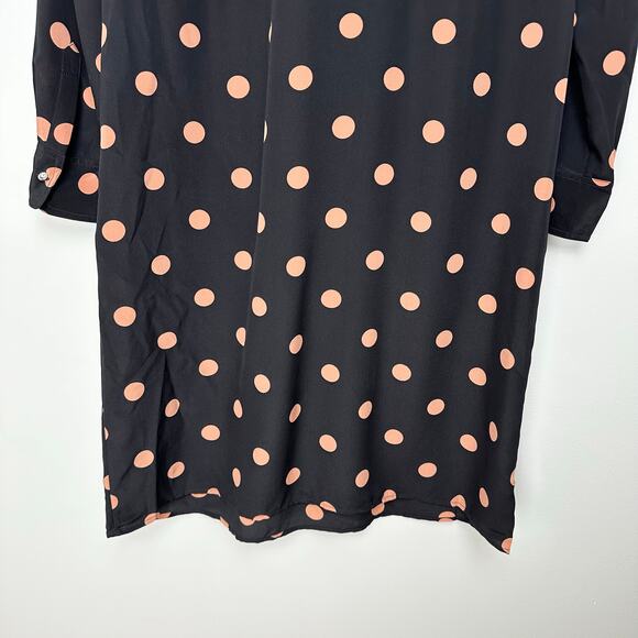 ASO Mandy Moore Tory Burch Printed Ruffle Bow Neck Polka Dot Silk Dress | SZ 4 - Picture 11 of 16